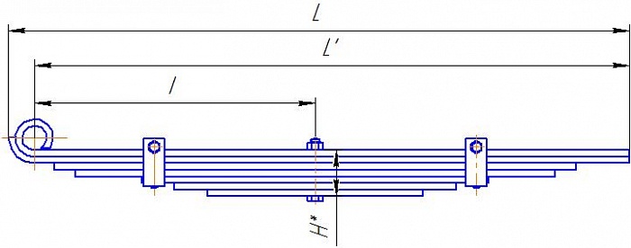 Листовая рессора чертеж